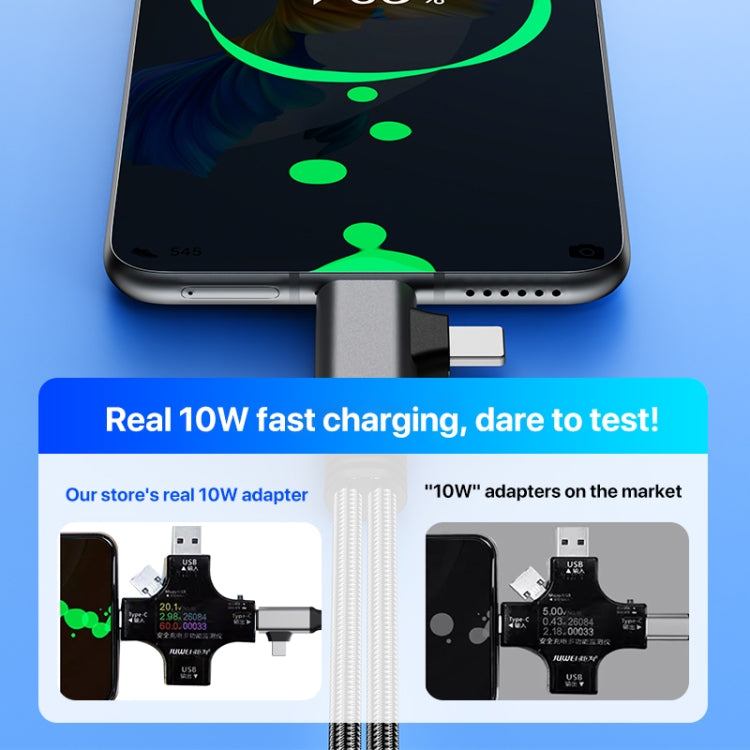 4 in 1 USB-C / Type-C, 8 Pin to 3.5mm, USB-C / Type-C Audio Adapter Cable, Length:70mm(Grey) - Earphone Adapter by buy2fix | Online Shopping UK | buy2fix