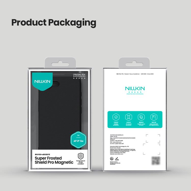For iPhone 16e NILLKIN Frosted Shield Pro Magnetic Magsafe Phone Case(Black) - iPhone 16e Cases by NILLKIN | Online Shopping UK | buy2fix