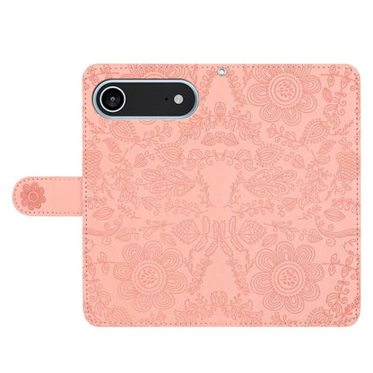 For iPhone Air Floral Embossed Pattern Leather Phone Case(Pink) - iPhone Air Cases by buy2fix | Online Shopping UK | buy2fix