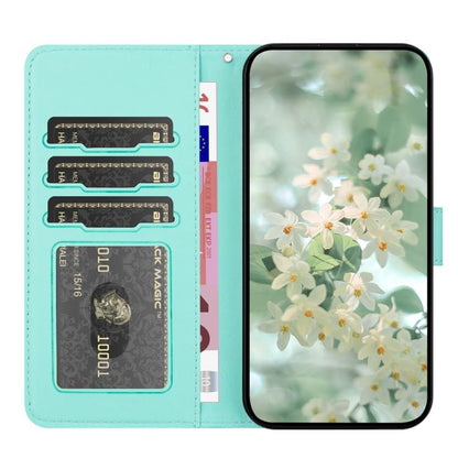 For iPhone Air Floral Embossed Pattern Leather Phone Case(Light Green) - iPhone Air Cases by buy2fix | Online Shopping UK | buy2fix