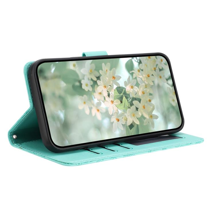 For iPhone Air Floral Embossed Pattern Leather Phone Case(Light Green) - iPhone Air Cases by buy2fix | Online Shopping UK | buy2fix