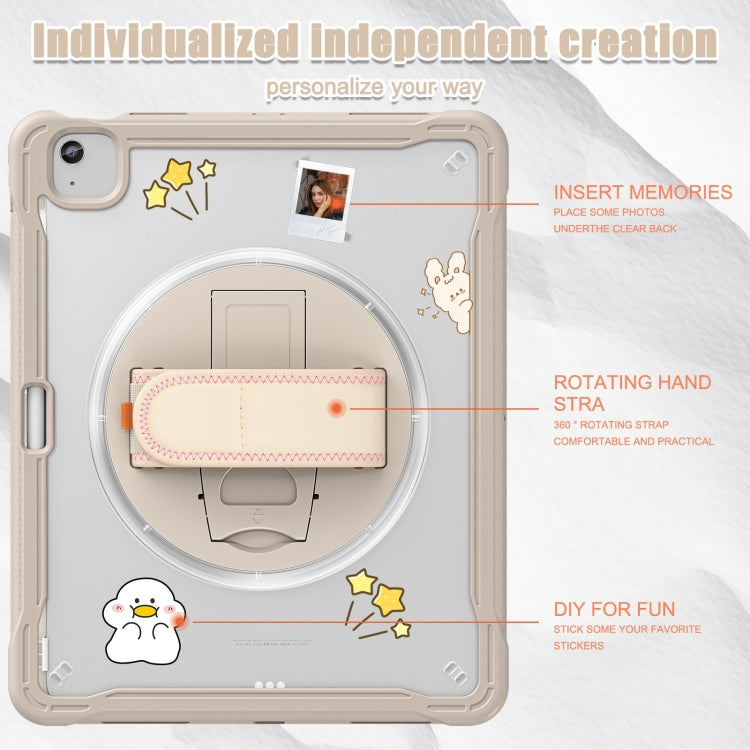 For iPad Air 13 2025 / 2024 Heavy Duty Hybrid Tablet Case with Hand Grip & Strap(Khaki) by buy2fix