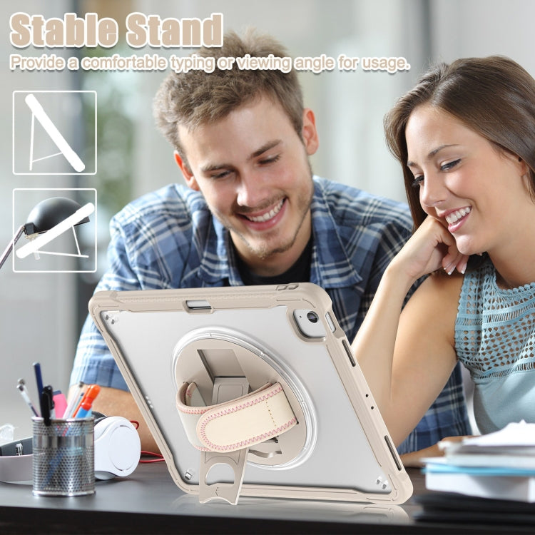 For iPad Air 13 2025 / 2024 Heavy Duty Hybrid Tablet Case with Hand Grip & Strap(Khaki) by buy2fix