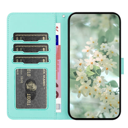 For Samsung Galaxy S25 Ultra 5G Floral Embossed Pattern Leather Phone Case(Light Green) by buy2fix