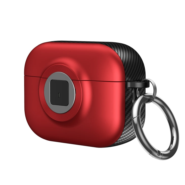 For AirPods Pro 2 Camera Series PC + TPU Headset Shockproof Carbon Fibre Case(Red) by buy2fix