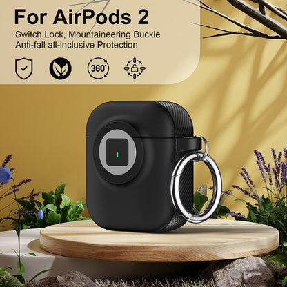 For AirPods 1 / 2 Camera Series PC + TPU Headset Shockproof Carbon Fibre Case(Black) - For AirPods 1/2 by buy2fix | Online Shopping UK | buy2fix