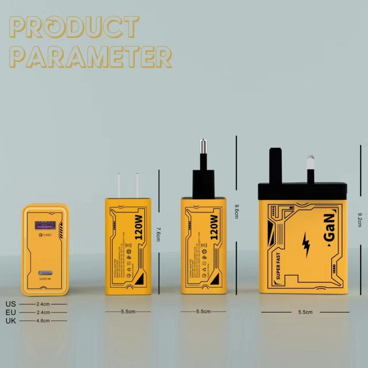 HX111 120W USB, Type-C GaN Ultra-fast Charger(US Plug) - USB Charger by buy2fix | Online Shopping UK | buy2fix