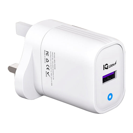 120W USB Fast Charger, Plug:UK Plug(White)