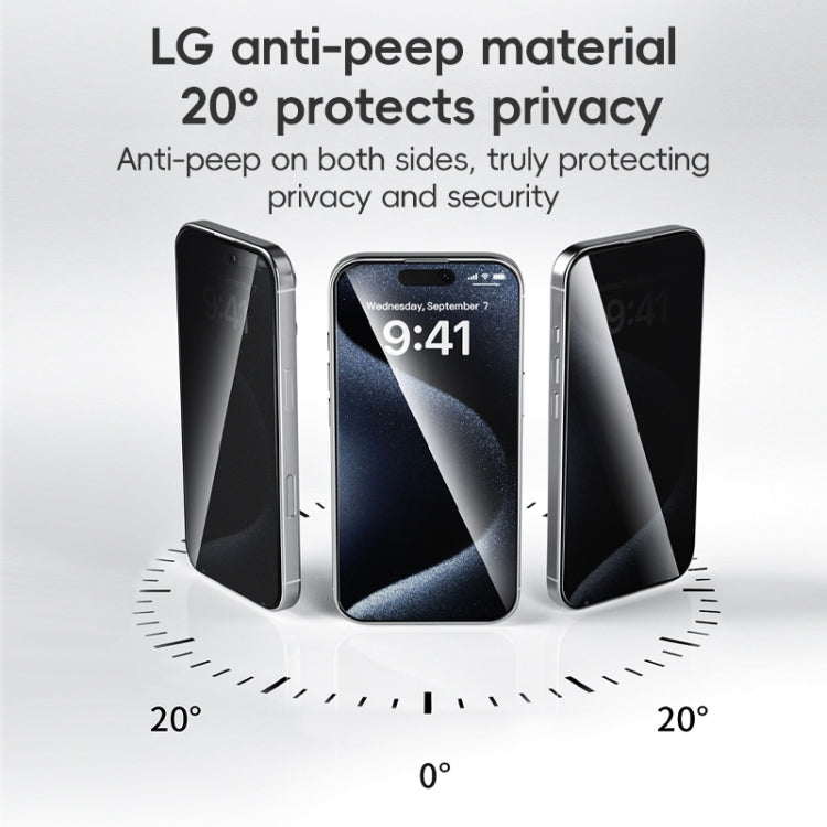 For iPhone 16 ZGA 0.33mm 2.5D Anti-static Privacy Tempered Glass Film by ZGA