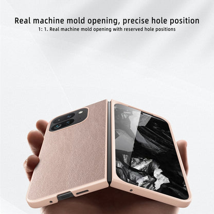 For Google Pixel 9 Pro Fold Litchi Texture Leather PC Shockproof Phone Case(Pink) by buy2fix