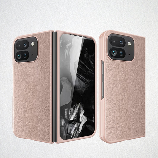 For Google Pixel 9 Pro Fold Litchi Texture Leather PC Shockproof Phone Case(Rose Gold) by buy2fix