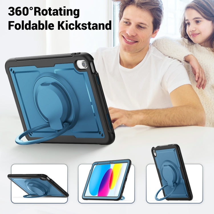 For iPad 2025 / 2022 Honeycomb Hybrid Tablet Case with Handle Holder & Strap(Navy Blue) - iPad 2025 / 2022 Cases by buy2fix | Online Shopping UK | buy2fix