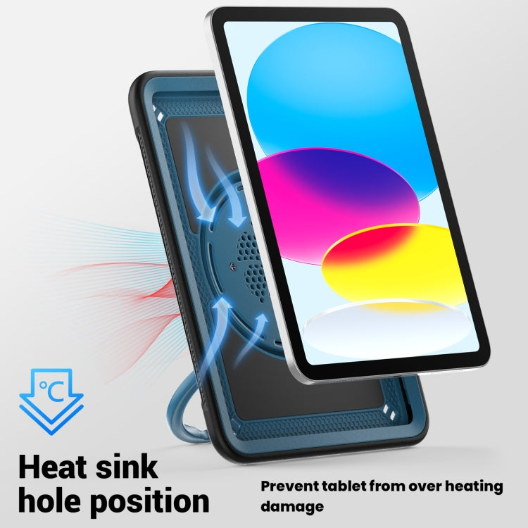 For iPad 2025 / 2022 Honeycomb Hybrid Tablet Case with Handle Holder & Strap(Navy Blue) - iPad 2025 / 2022 Cases by buy2fix | Online Shopping UK | buy2fix