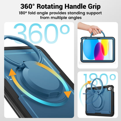 For iPad 2025 / 2022 Honeycomb Hybrid Tablet Case with Handle Holder & Strap(Navy Blue) - iPad 2025 / 2022 Cases by buy2fix | Online Shopping UK | buy2fix