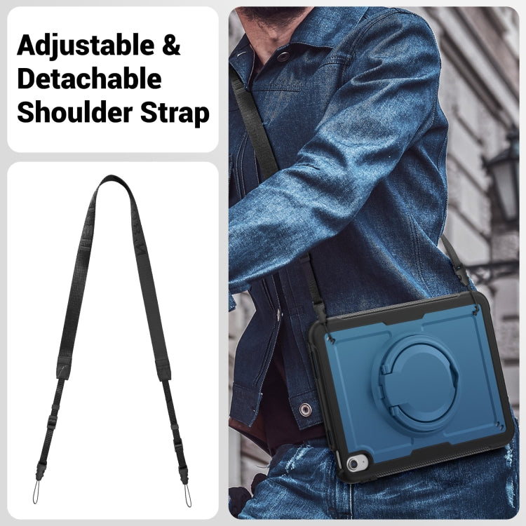 For iPad 2025 / 2022 Honeycomb Hybrid Tablet Case with Handle Holder & Strap(Navy Blue) - iPad 2025 / 2022 Cases by buy2fix | Online Shopping UK | buy2fix