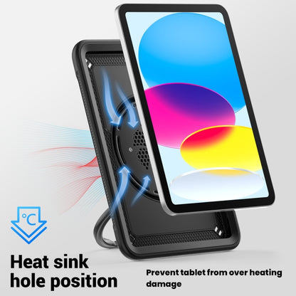 For iPad 2025 / 2022 Honeycomb Hybrid Tablet Case with Handle Holder & Strap(Black) - iPad 2025 / 2022 Cases by buy2fix | Online Shopping UK | buy2fix