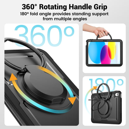 For iPad 2025 / 2022 Honeycomb Hybrid Tablet Case with Handle Holder & Strap(Black) - iPad 2025 / 2022 Cases by buy2fix | Online Shopping UK | buy2fix