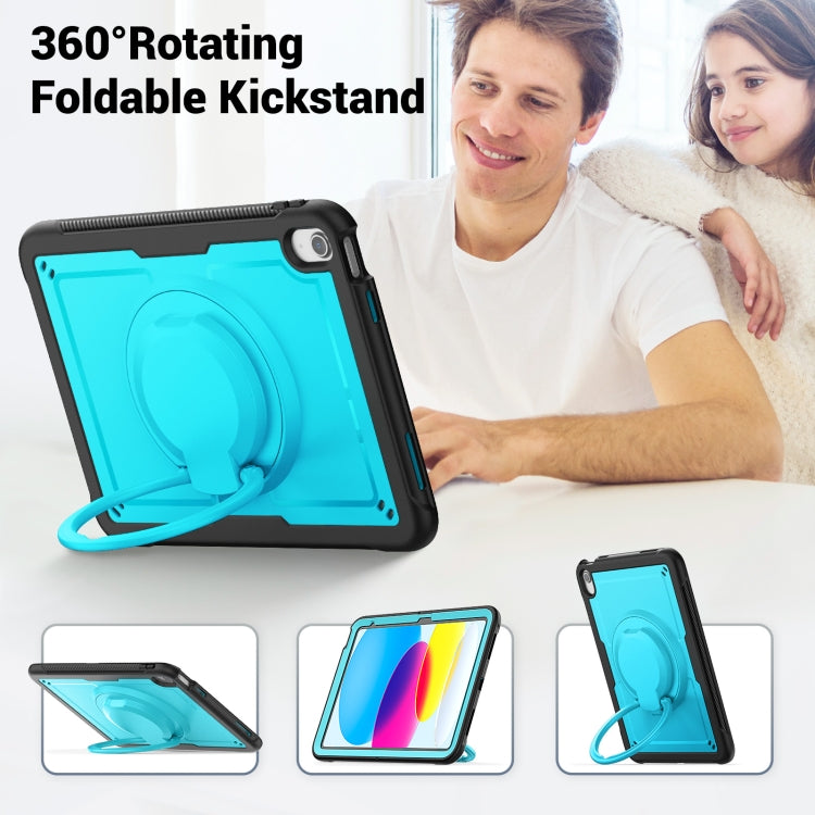 For iPad 2025 / 2022 Honeycomb Hybrid Tablet Case with Handle Holder & Strap(Light Blue) - iPad 2025 / 2022 Cases by buy2fix | Online Shopping UK | buy2fix