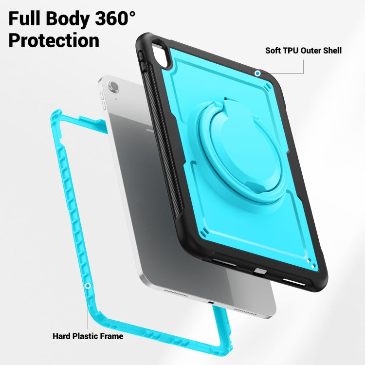 For iPad 2025 / 2022 Honeycomb Hybrid Tablet Case with Handle Holder & Strap(Light Blue) - iPad 2025 / 2022 Cases by buy2fix | Online Shopping UK | buy2fix