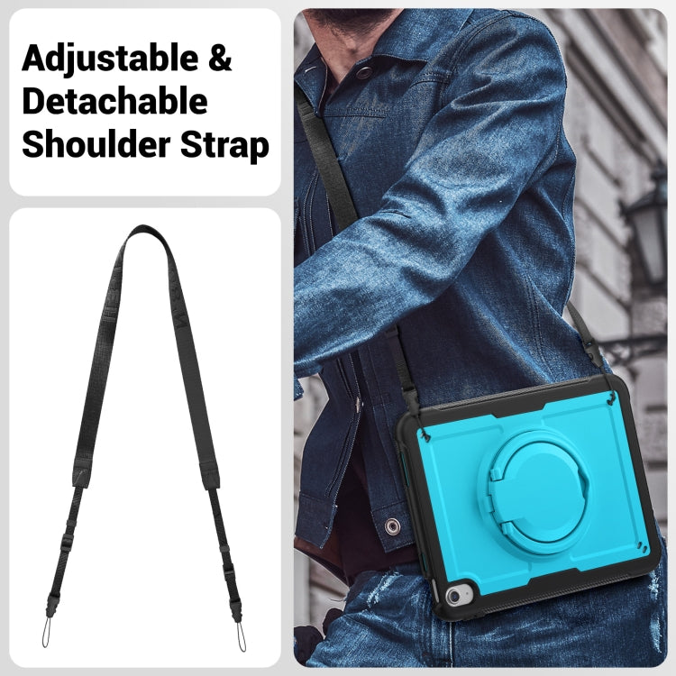 For iPad 2025 / 2022 Honeycomb Hybrid Tablet Case with Handle Holder & Strap(Light Blue) - iPad 2025 / 2022 Cases by buy2fix | Online Shopping UK | buy2fix