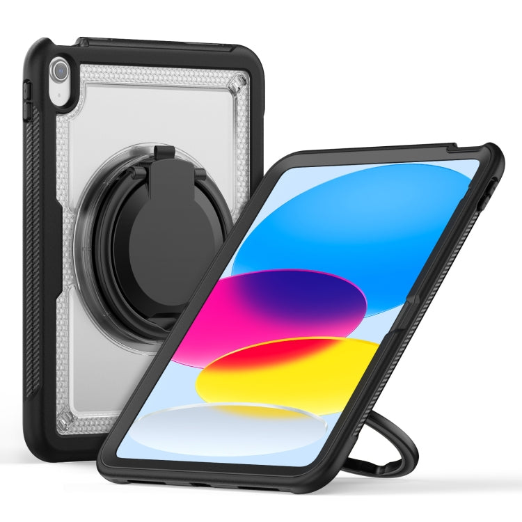 For iPad 2025 / 2022 Honeycomb Hybrid Tablet Case with Handle Holder & Strap(Transparent) - iPad 2025 / 2022 Cases by buy2fix | Online Shopping UK | buy2fix