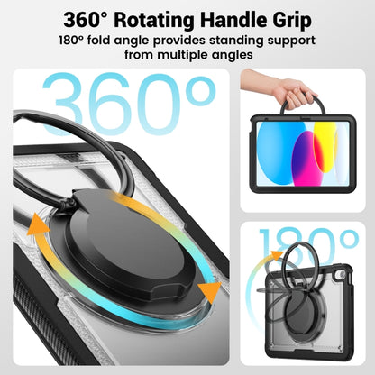 For iPad 2025 / 2022 Honeycomb Hybrid Tablet Case with Handle Holder & Strap(Transparent) - iPad 2025 / 2022 Cases by buy2fix | Online Shopping UK | buy2fix