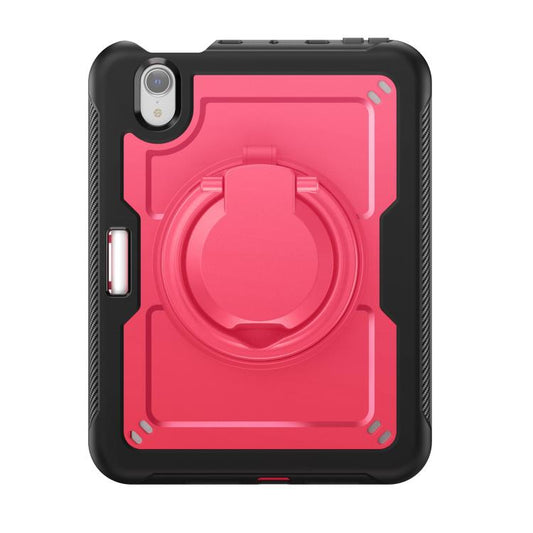 For iPad mini 2024 / mini 6 Honeycomb Hybrid Tablet Case with Handle Holder & Strap(Rose Red) - iPad mini 2024 Cases by buy2fix | Online Shopping UK | buy2fix