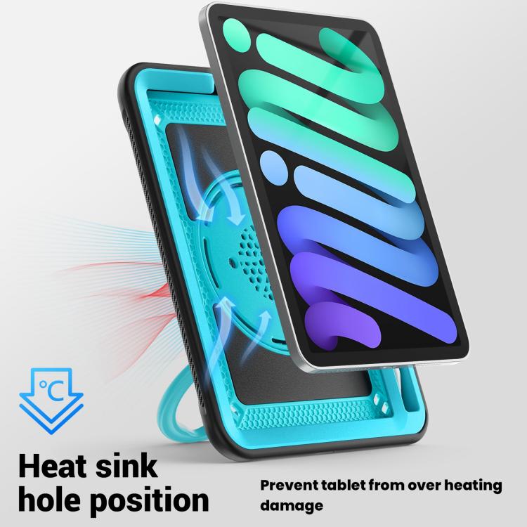 For iPad mini 2024 / mini 6 Honeycomb Hybrid Tablet Case with Handle Holder & Strap(Light Blue) - iPad mini 2024 Cases by buy2fix | Online Shopping UK | buy2fix