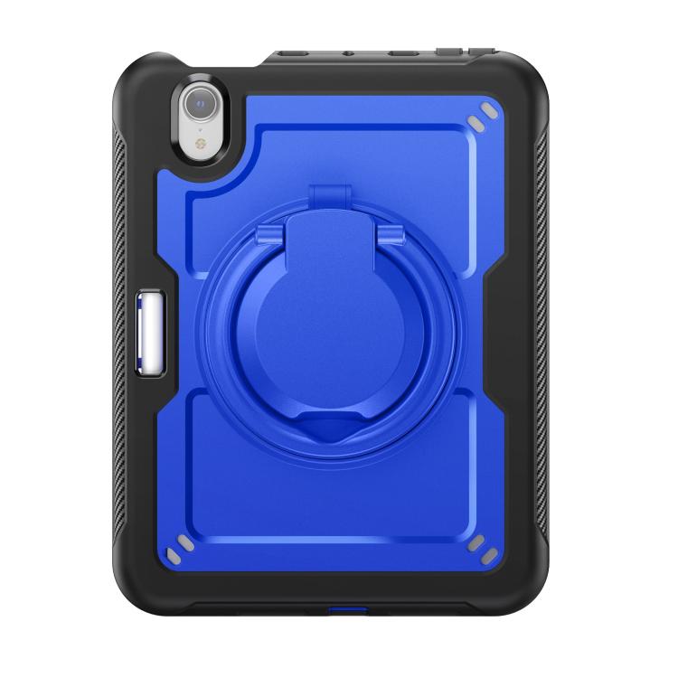 For iPad mini 2024 / mini 6 Honeycomb Hybrid Tablet Case with Handle Holder & Strap(Dark Blue) - iPad mini 2024 Cases by buy2fix | Online Shopping UK | buy2fix