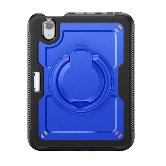 For iPad mini 2024 / mini 6 Honeycomb Hybrid Tablet Case with Handle Holder & Strap(Dark Blue) - iPad mini 2024 Cases by buy2fix | Online Shopping UK | buy2fix