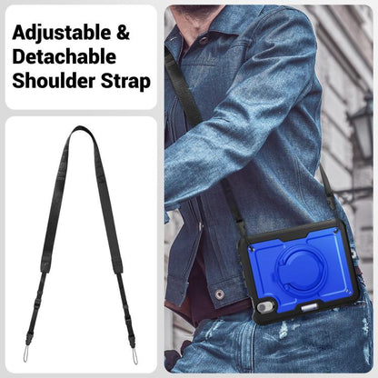 For iPad mini 2024 / mini 6 Honeycomb Hybrid Tablet Case with Handle Holder & Strap(Dark Blue) - iPad mini 2024 Cases by buy2fix | Online Shopping UK | buy2fix