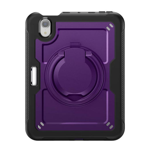 For iPad mini 2024 / mini 6 Honeycomb Hybrid Tablet Case with Handle Holder & Strap(Purple) - iPad mini 2024 Cases by buy2fix | Online Shopping UK | buy2fix