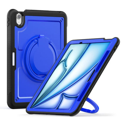 For iPad Air 11 2025 / 2024 Honeycomb Hybrid Tablet Case with Handle Holder & Strap(Dark Blue) - iPad Air 11 2025 / 2024 Cases by buy2fix | Online Shopping UK | buy2fix