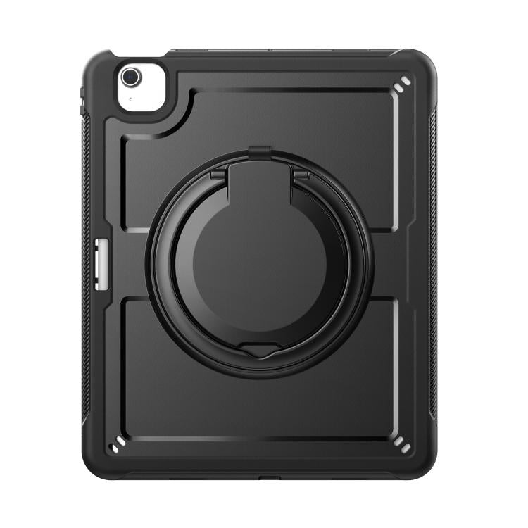 For iPad Air 13 2025 / 2024 Honeycomb Hybrid Tablet Case with Handle Holder & Strap(Black) - iPad Air 13 2025 / 2024 Cases by buy2fix | Online Shopping UK | buy2fix