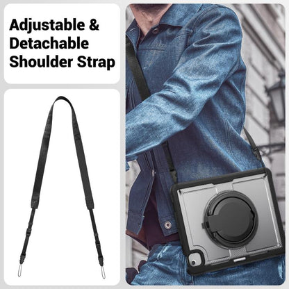 For iPad Air 13 2025 / 2024 Honeycomb Hybrid Tablet Case with Handle Holder & Strap(Transparent) - iPad Air 13 2025 / 2024 Cases by buy2fix | Online Shopping UK | buy2fix
