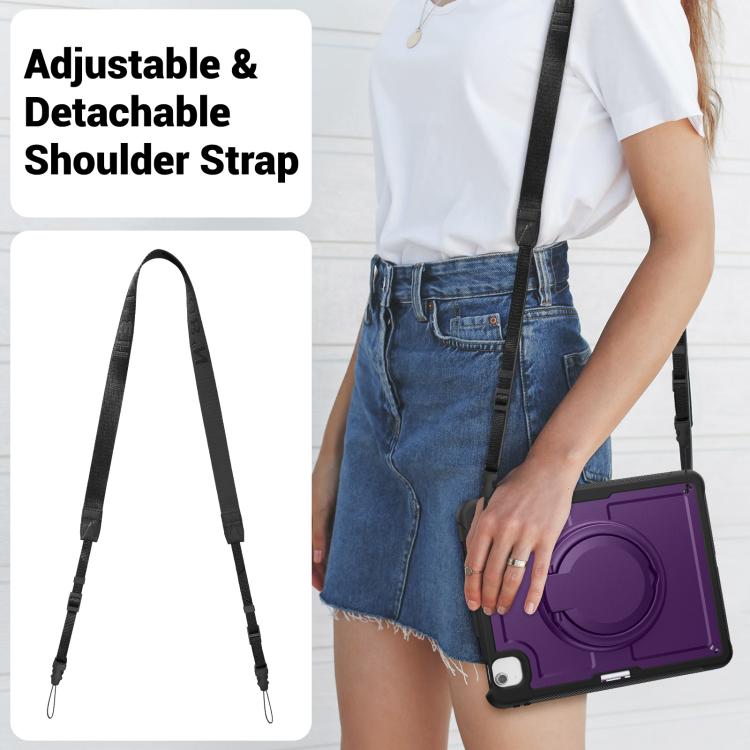 For iPad Air 13 2025 / 2024 Honeycomb Hybrid Tablet Case with Handle Holder & Strap(Purple) - iPad Air 13 2025 / 2024 Cases by buy2fix | Online Shopping UK | buy2fix