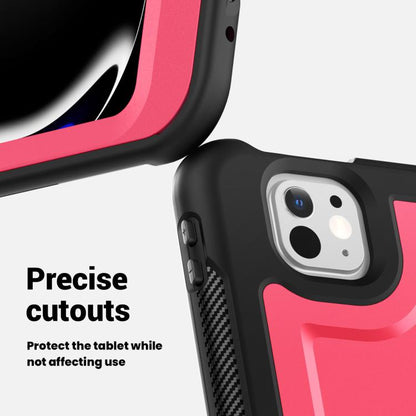 For iPad Pro 13 2024 Honeycomb Hybrid Tablet Case with Handle Holder & Strap(Rose Red) - iPad Pro 13 2024 Cases by buy2fix | Online Shopping UK | buy2fix