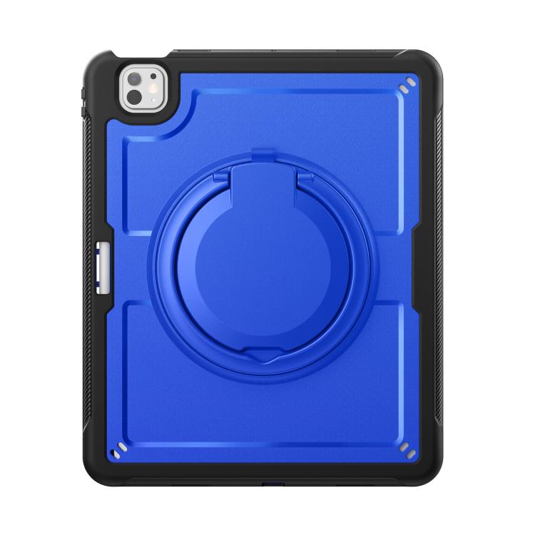 For iPad Pro 13 2024 Honeycomb Hybrid Tablet Case with Handle Holder & Strap(Dark Blue) - iPad Pro 13 2024 Cases by buy2fix | Online Shopping UK | buy2fix