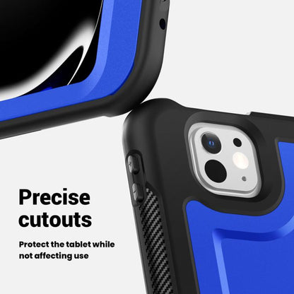 For iPad Pro 13 2024 Honeycomb Hybrid Tablet Case with Handle Holder & Strap(Dark Blue) - iPad Pro 13 2024 Cases by buy2fix | Online Shopping UK | buy2fix