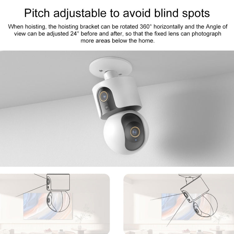 Original Xiaomi Smart Camera C500 Dual Lens Edition 4MP Support AI Detection, US Plug(White) - Wireless Camera by Xiaomi | Online Shopping UK | buy2fix
