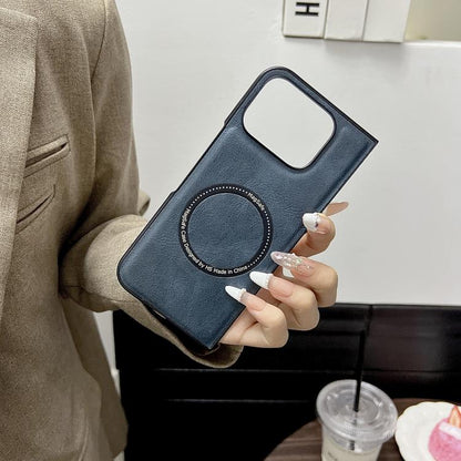 For Google Pixel 9 Pro Fold Crazy Horse Pattern Leather MagSafe Magnetic Phone Case(Blue) by buy2fix