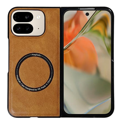 For Google Pixel 9 Pro Fold Crazy Horse Pattern Leather MagSafe Magnetic Phone Case(Brown) by buy2fix