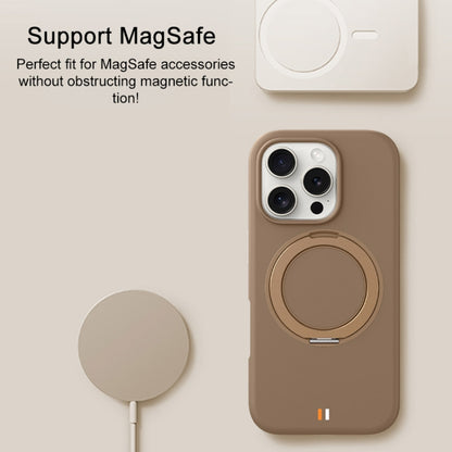 For iPhone 16 Pro Max TGVIS GEEK Series MagSafe Silicone Phone Case with Rotating Holder(White) - iPhone 16 Pro Max Cases by TGVIS | Online Shopping UK | buy2fix