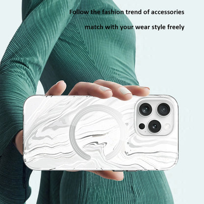 For iPhone 16 TGVIS Grace Series MagSafe Magnetic Phone Case(Mirror Flower) - iPhone 16 Cases by TGVIS | Online Shopping UK | buy2fix