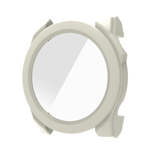 For Garmin Fenix 8 AMOLED 43mm Tempered Glass Film Integrated PC Watch Protective Case(Ivory White) - Watch Cases by buy2fix | Online Shopping UK | buy2fix