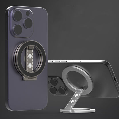 Z-shaped Double-sided Magnetic MagSafe Foldable Ring Phone Holder with Pattern(Silver) - Ring Holder by buy2fix | Online Shopping UK | buy2fix