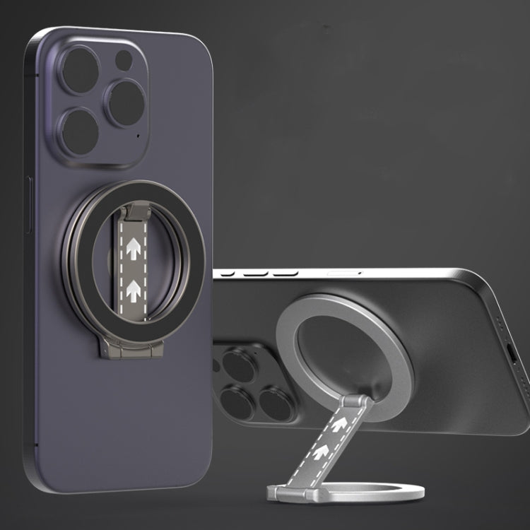 Z-shaped Double-sided Magnetic MagSafe Foldable Ring Phone Holder with Pattern(Black) - Ring Holder by buy2fix | Online Shopping UK | buy2fix