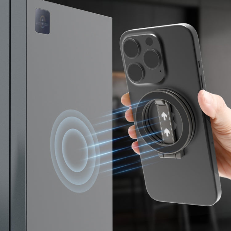 Z-shaped Double-sided Magnetic MagSafe Foldable Ring Phone Holder with Pattern(Black) - Ring Holder by buy2fix | Online Shopping UK | buy2fix