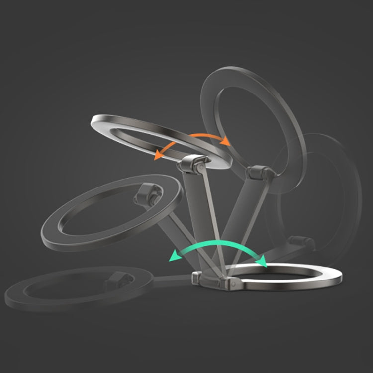 Z-shaped Double-sided Magnetic MagSafe Foldable Ring Phone Holder with Pattern(Silver) - Ring Holder by buy2fix | Online Shopping UK | buy2fix