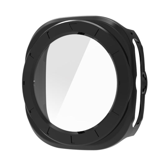 For Samsung Galaxy Watch Ultra 47mm Tempered Glass Film Integrated PC Watch Protective Case(Black) - Watch Cases by buy2fix | Online Shopping UK | buy2fix